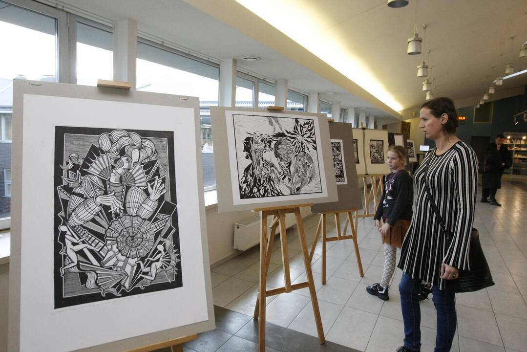 A.Brako dailės mokyklos mokinių paroda I.Simonaitytės bibliotekoje