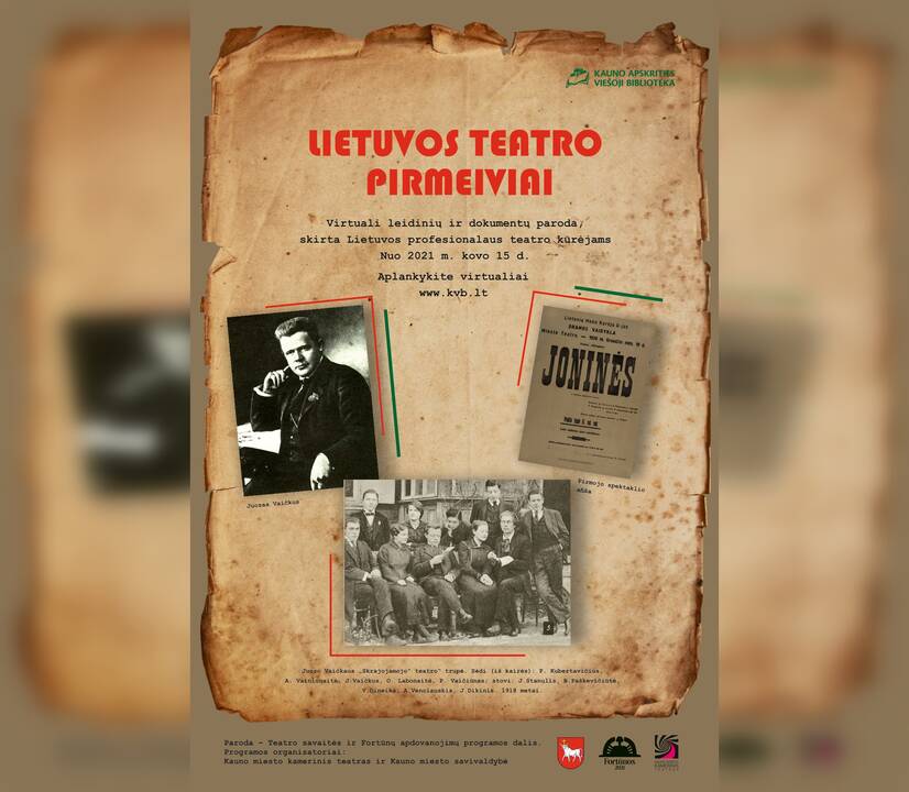 Parodą profesionalaus teatro Lietuvoje šimtmečiui parengė Kauno apskrities viešoji biblioteka