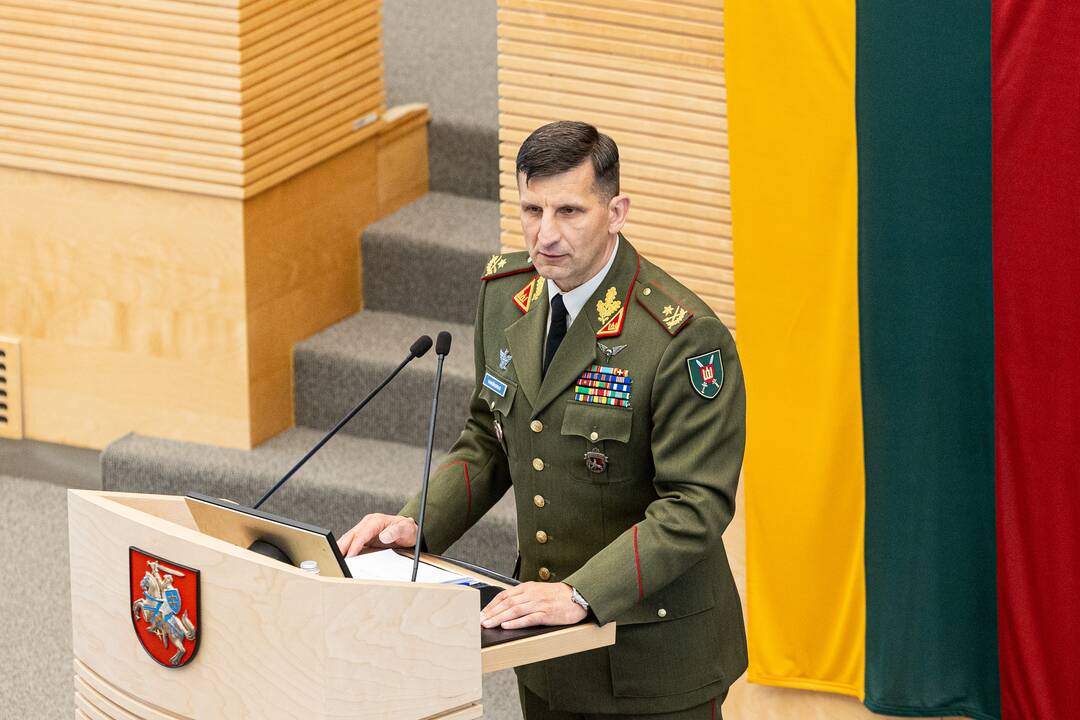R. Vaikšnoro kandidatūros pristatymas į Lietuvos kariuomenės vadus Seime
