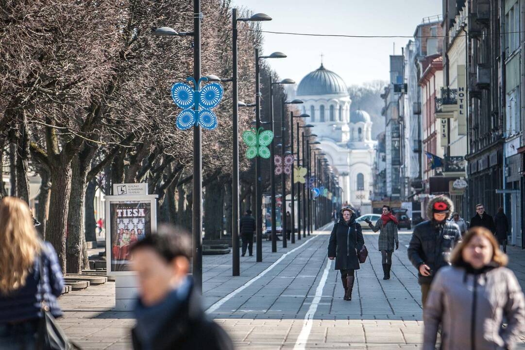 Velykoms pasipuošusi Laisvės alėja