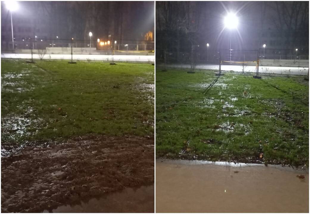 Pastabos: tarp Paryžiaus Komunos ir Kauno gatvių įrengiama Ąžuolyno giraitė vis užkliūva miestiečiams. Šį kartą priekaištai žerti dėl baloje skendinčios pievelės.