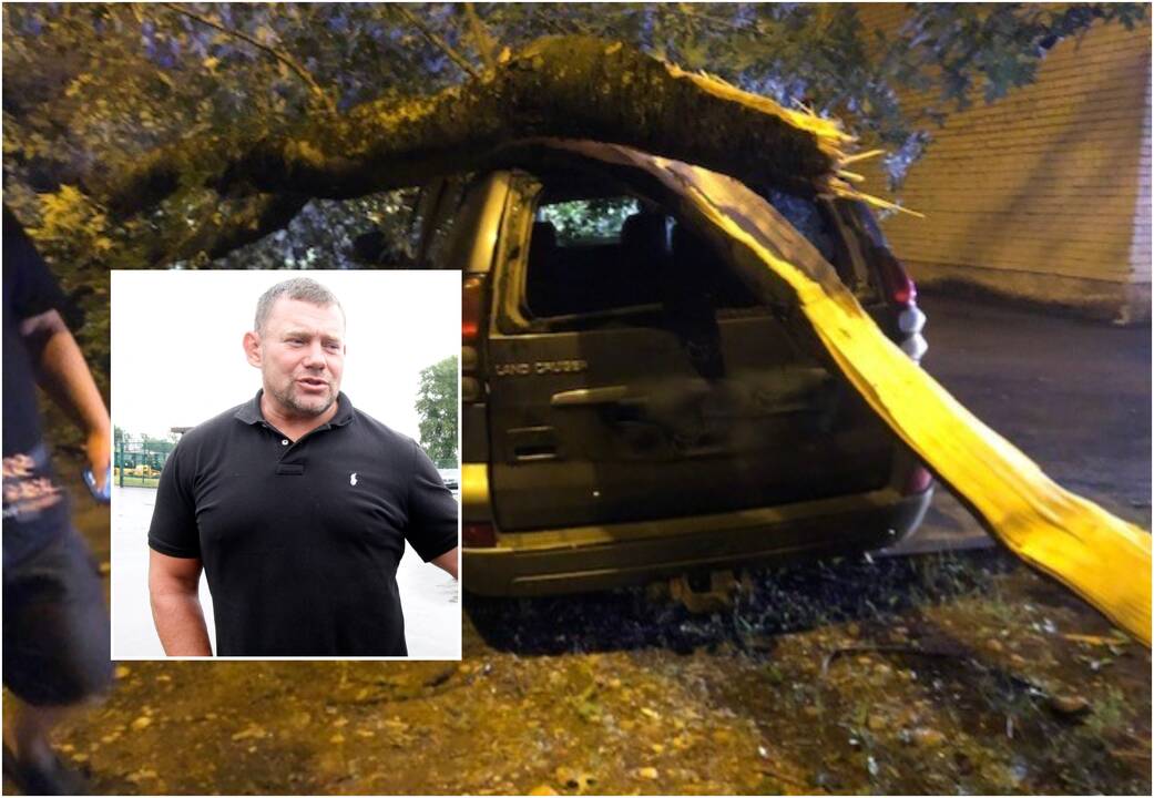 Pasekmės: K. Nasredinovas žada teikti ieškinius dėl to, kad uostamiestyje medžiai ant automobilių krenta net be vėjo. Žmogus neteko prabangaus visureigio "Toyota Land Cruiser".