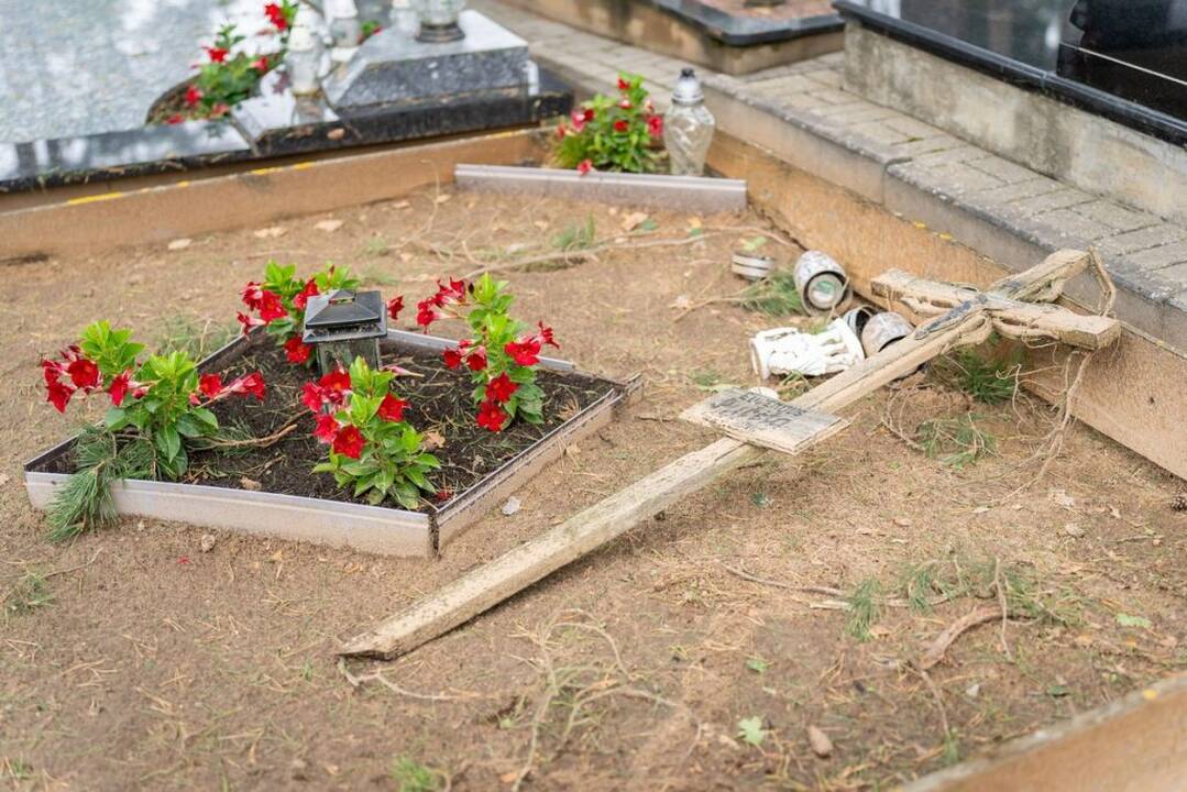 Praūžusi audra nusiaubė ir Panevėžio kapines: išvartyti paminklai, nuvirto medžiai.