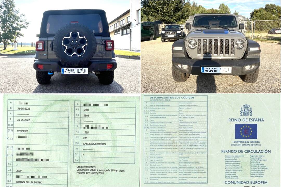 Sulaikytas džipas.