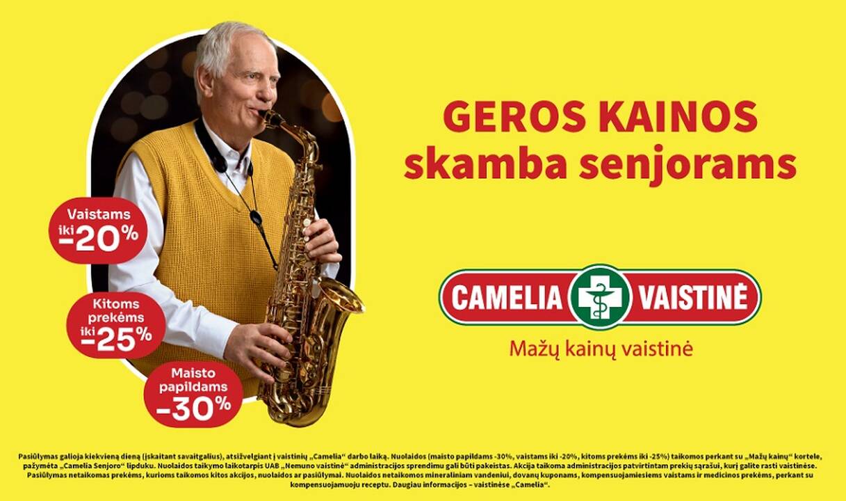 „Camelia“ kviečia sveikata rūpintis taupiai: geros kainos skamba senjorams