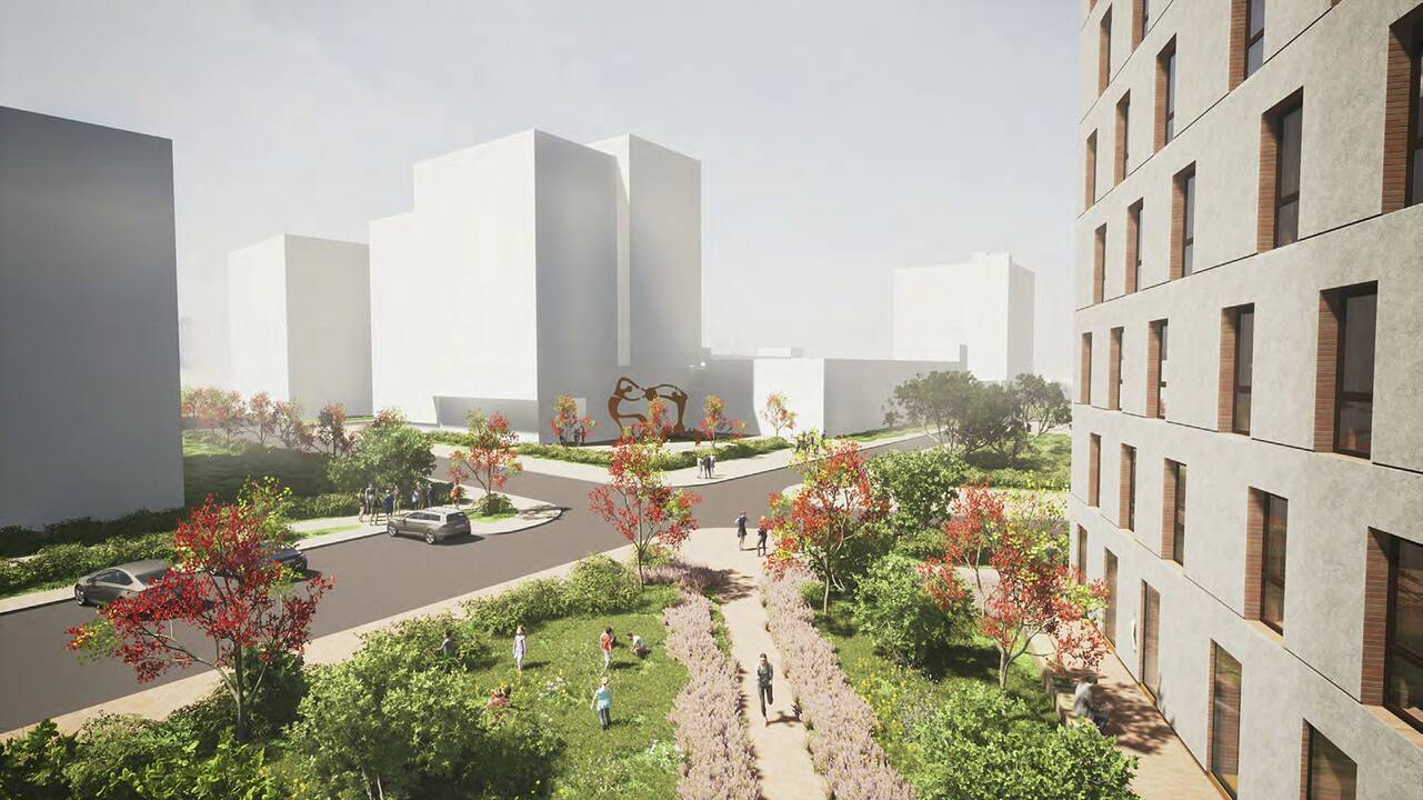 Planuojamo „Citus“ projekto Naujamiestyje vizualizacija. 