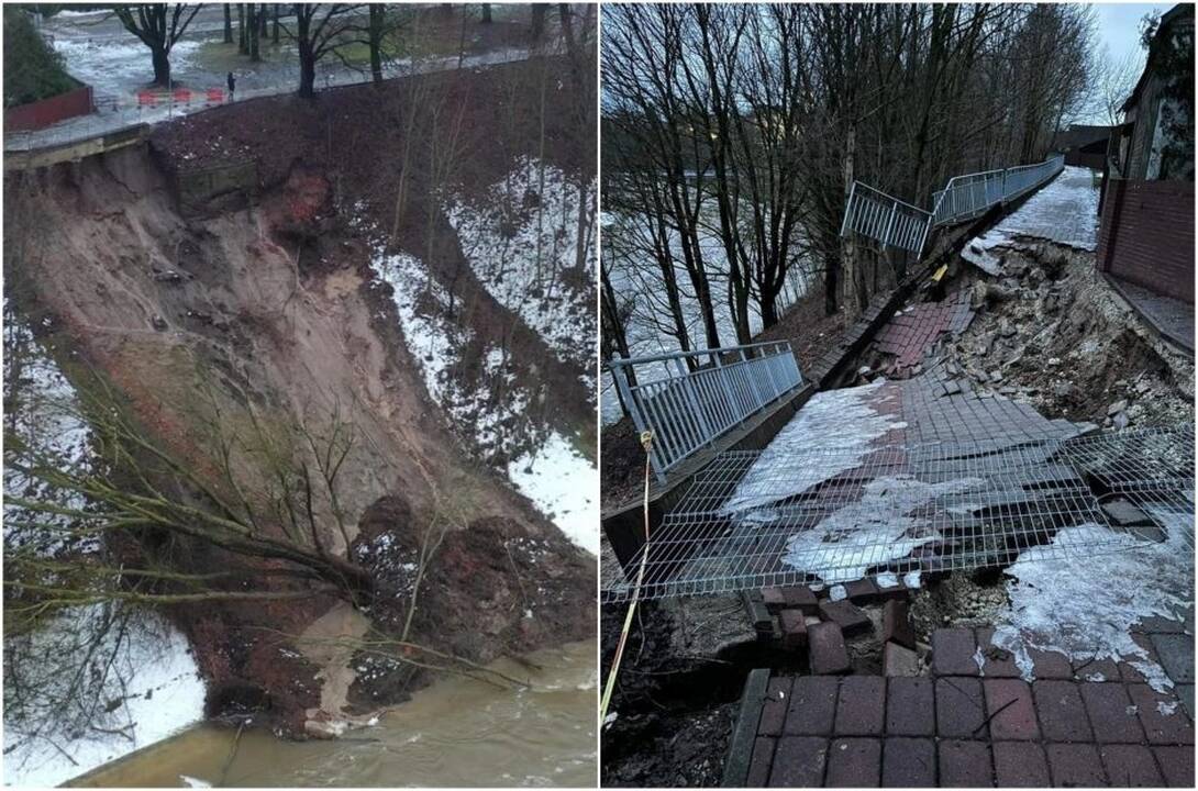 Tauragėje dėl nuošliaužos siūloma skelbti ekstremalią situaciją