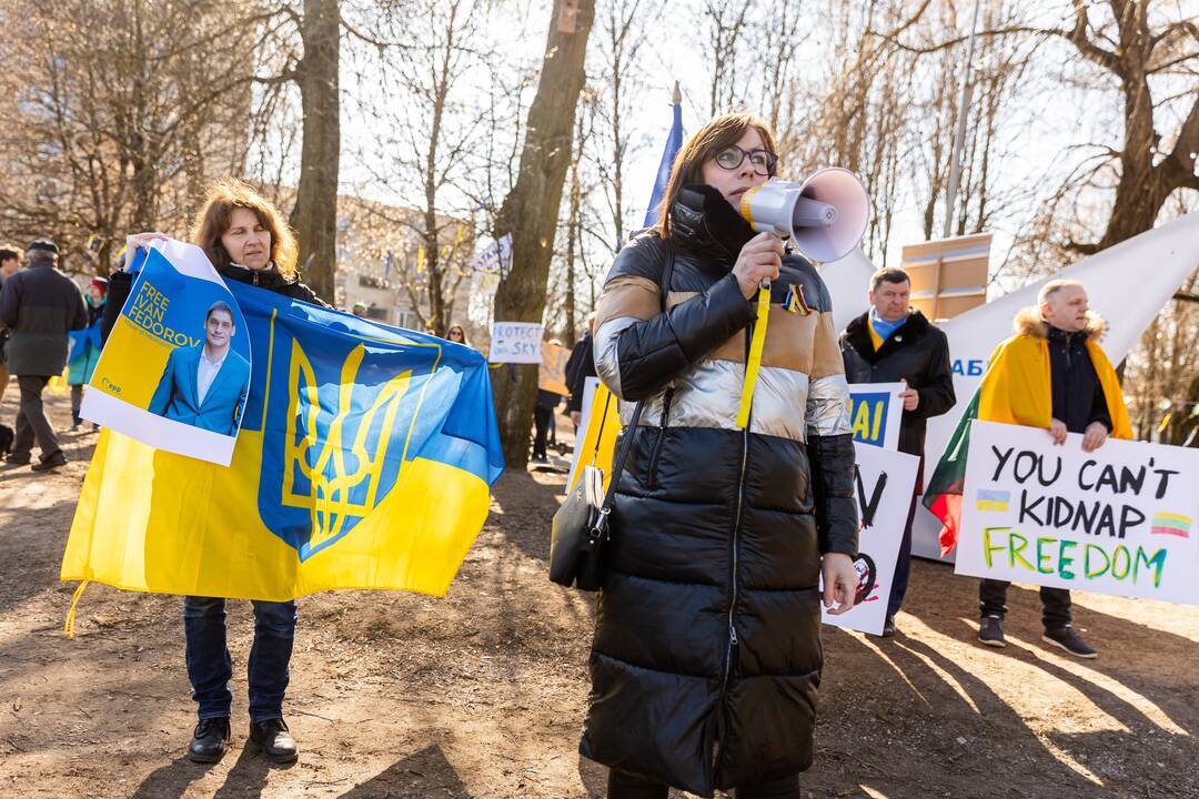  Protesto akcija prieš Rusijos sulaikytą Melitopolio merą