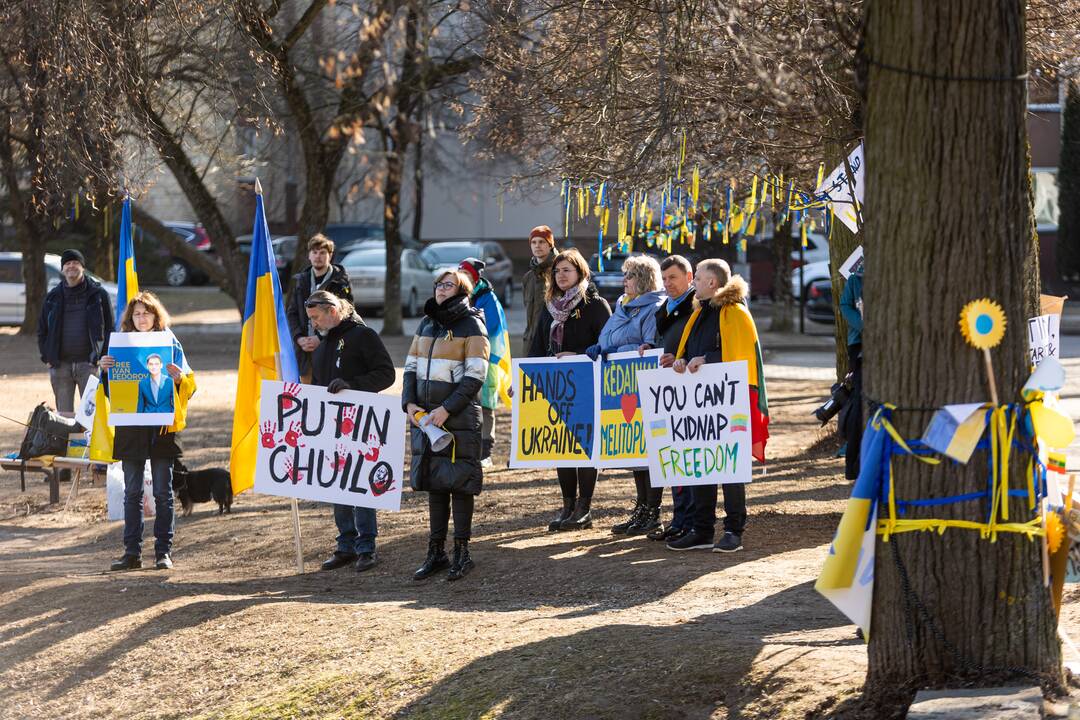  Protesto akcija prieš Rusijos sulaikytą Melitopolio merą