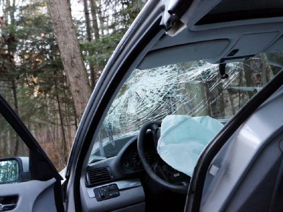 Girtų vyrų kelionė baigėsi nekaip: automobilis atsitrenkė į medį