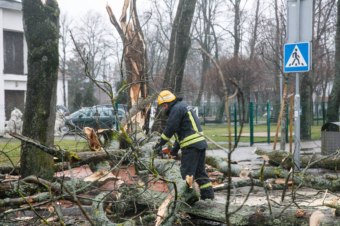 Palangoje siaučia audra