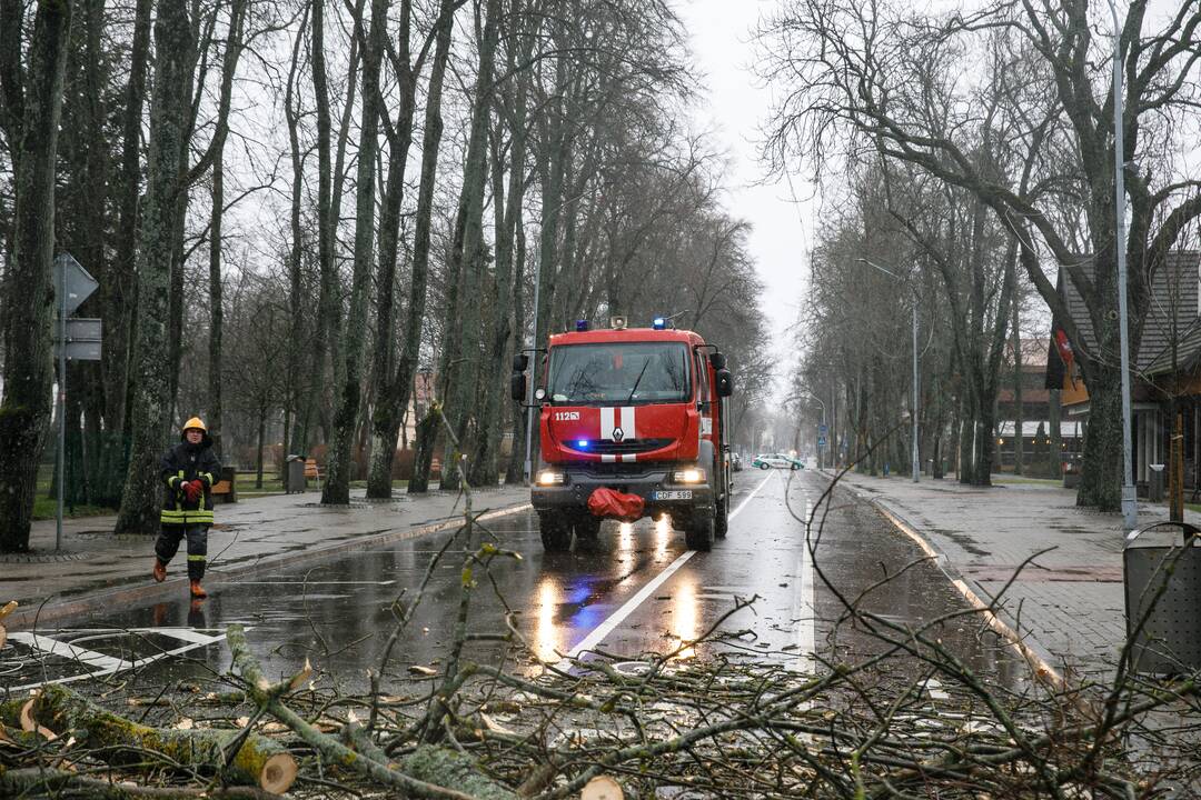 Palangoje siaučia audra