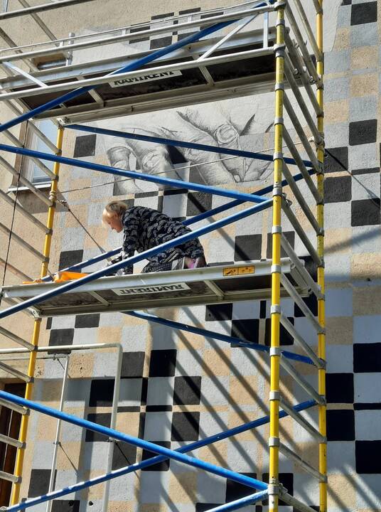 Įkvėpimas: instaliaciją „Judėjimas“ A.Andrulevičienė sukūrė iš senų dviračio ratų.