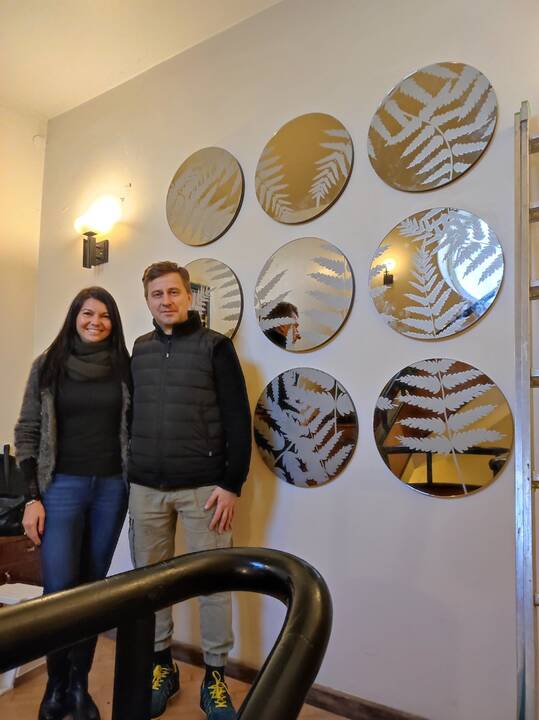 Įkvėpimas: instaliaciją „Judėjimas“ A.Andrulevičienė sukūrė iš senų dviračio ratų.