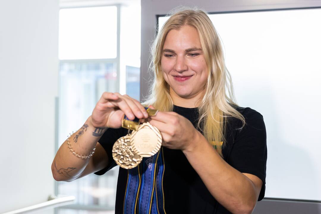 R. Meilutytės ir plaukikų komandos pasitikimas Vilniaus oro uoste