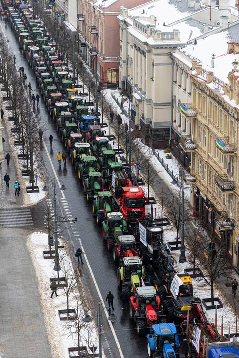 Protestuojantys ūkininkai Vilniuje