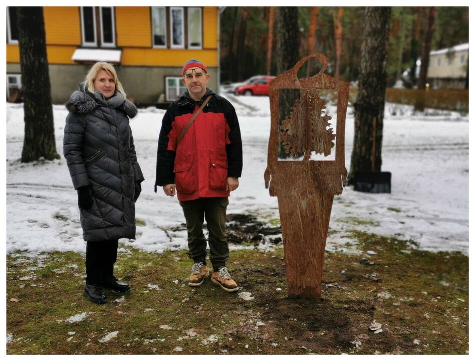 Įkvėpimas: instaliaciją „Judėjimas“ A.Andrulevičienė sukūrė iš senų dviračio ratų.