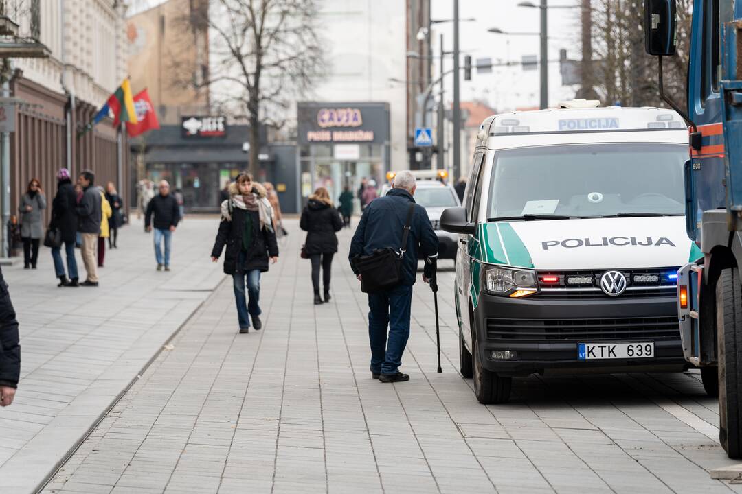 Laisvės alėjoje ant darbininko nuvirto liepa