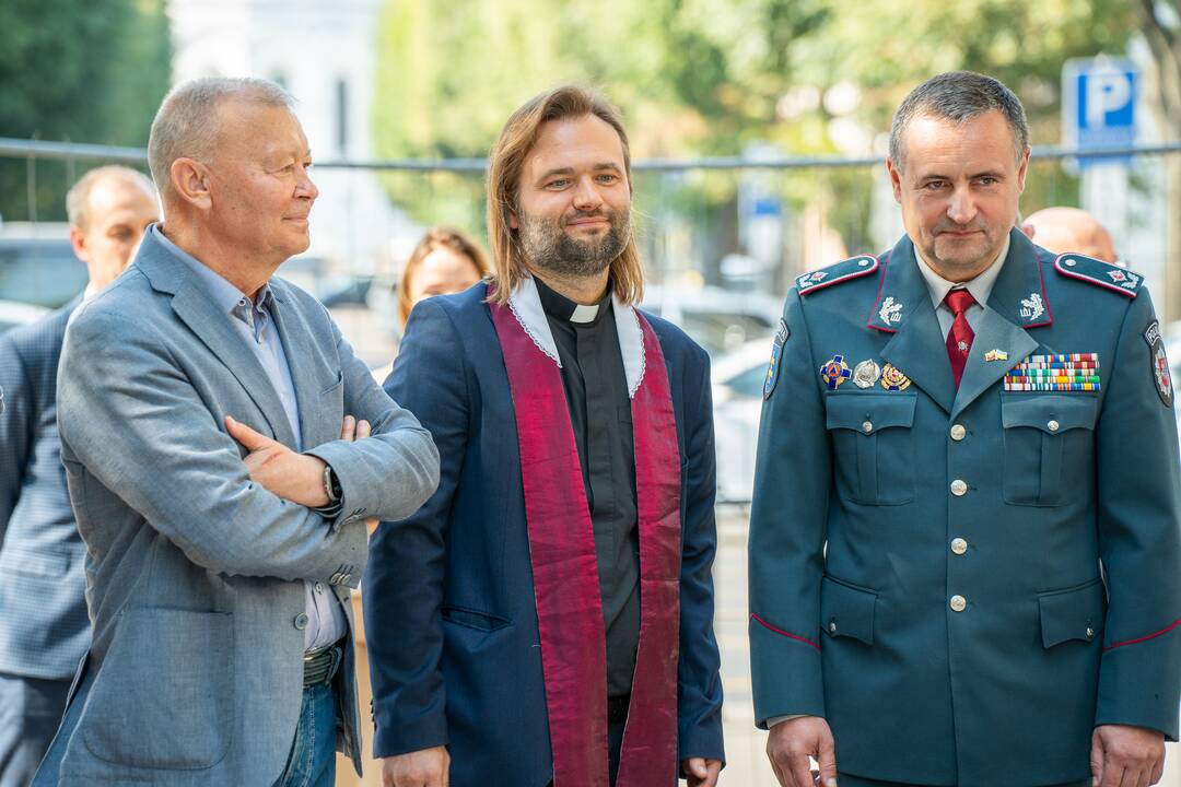 Policijos obelisko kapsulės įkasimo ceremonija