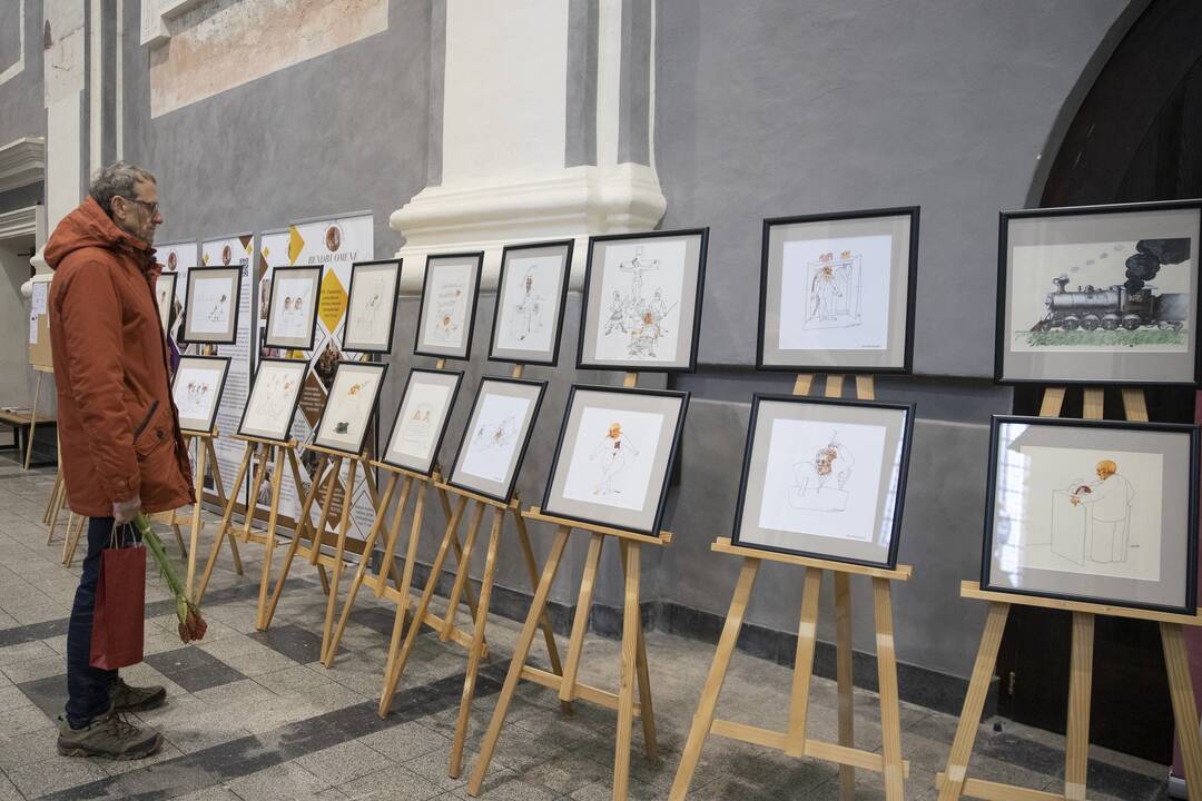Karikatūrų paroda Šv. Jurgio bažnyčioje