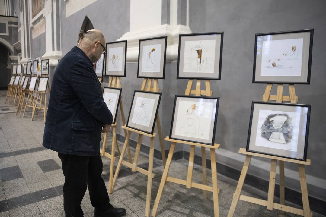 Karikatūrų paroda Šv. Jurgio bažnyčioje