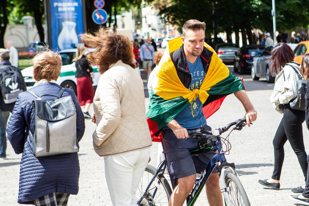 Vėliavų pakėlimo ceremonija S. Daukanto aikštėje