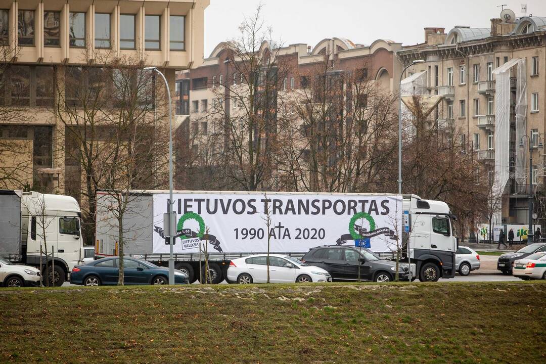 Vežėjų protesto akcija Vilniuje