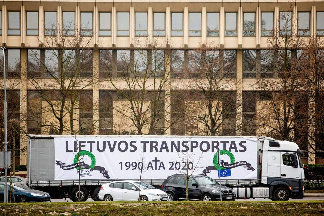 Vežėjų protesto akcija Vilniuje