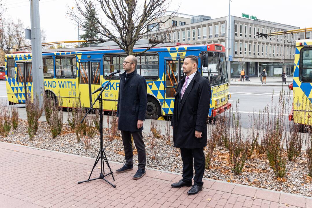 „UNITED24“ pažymėtų troleibusų pristatymas