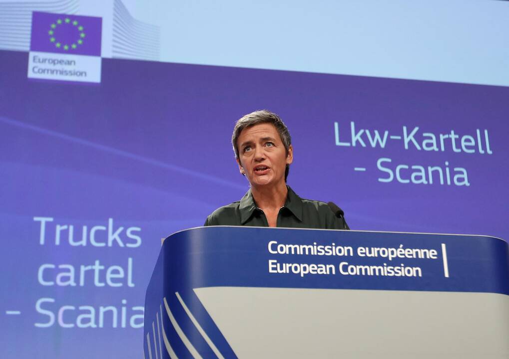 Už konkurencijos politiką atsakinga eurokomisarė Margrethe Vestager