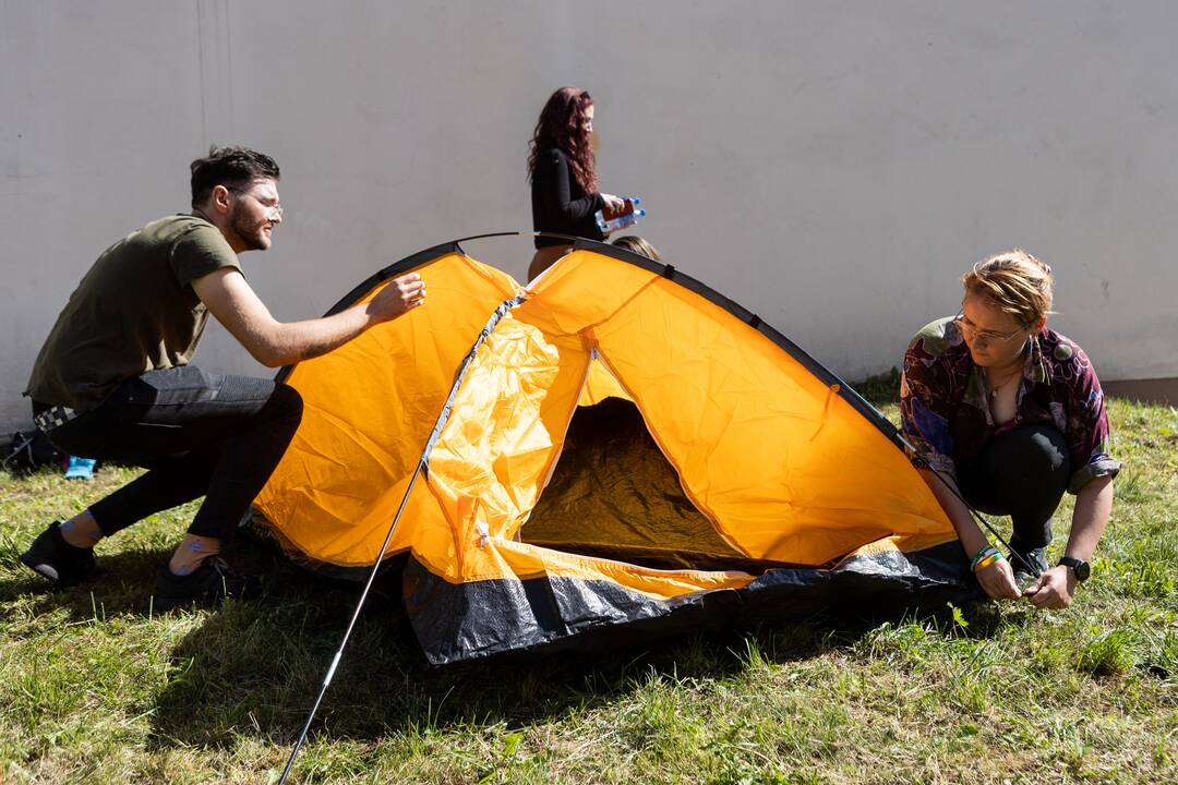 Studentų protestas dėl bendrabučių trūkumo