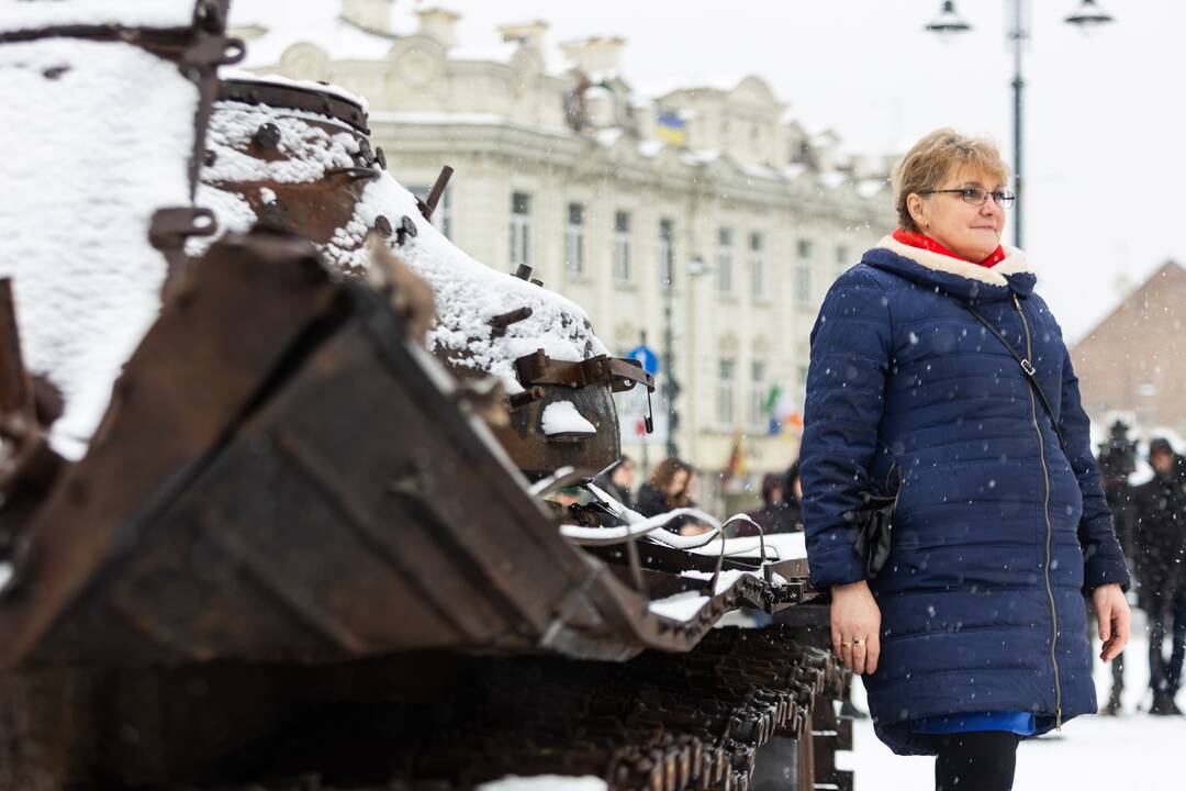 Vilniuje eksponuojamas ukrainiečių sunaikintas rusiškas tankas