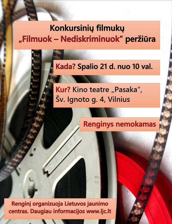 Jaunimo požiūrį į diskriminaciją atskleis trumpametražiai filmai