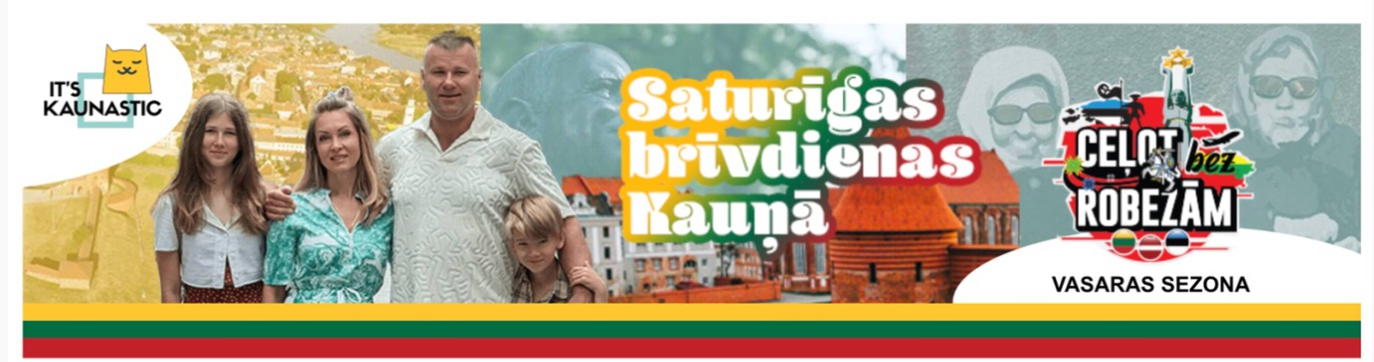 Tradiciška: užsienyje autobusai buvo papuošti Kauno pilies plakatais.