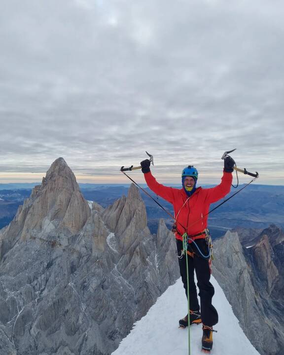 Dedikacija: alpinistas M. Gružauskas džiaugiasi, kad galėjo iškelti Lietuvos trispalvę ant Cerro Torre viršūnės Patagonijoje.