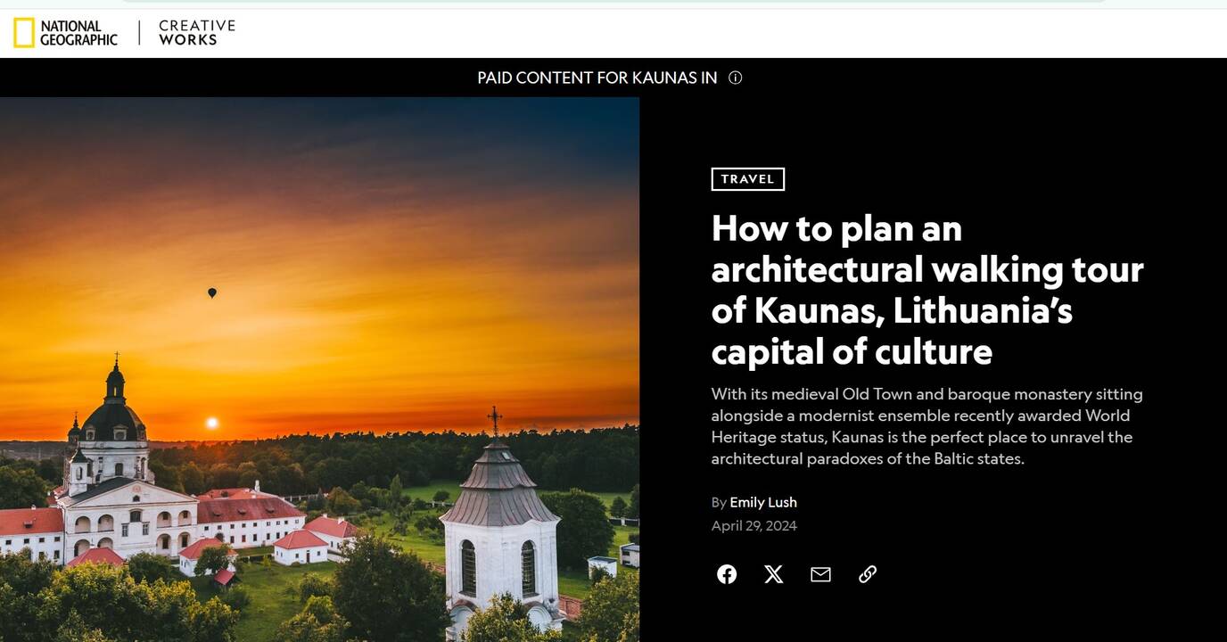 Tradicinis: Belfasto oro uoste galima išvysti Kauno plakatą.