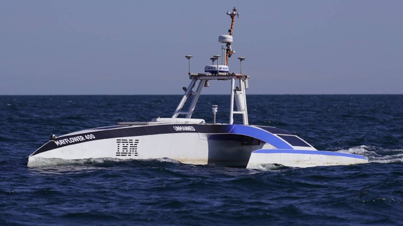 Robotinis laivas be įgulos „Mayflower“ perplaukė Atlantą ir pasiekė Plimutą
