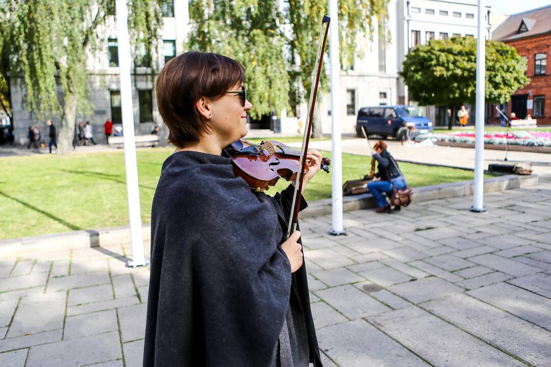 Kauno simfoninio orkestro pasirodymas Laisvės alėjoje