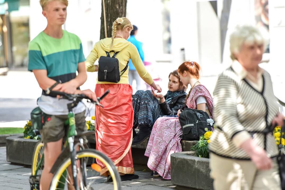 Krišnaitai mini Visatos valdovo vežimo šventę