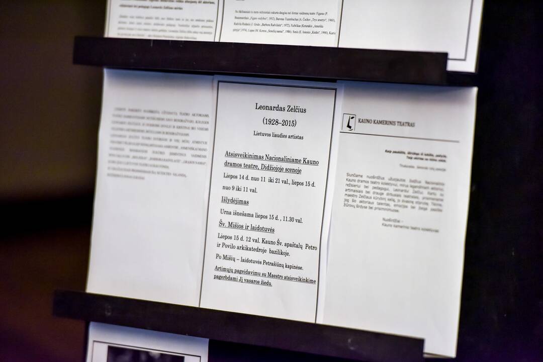 Atsisveikinimas su L. Zelčiumi Nacionaliniame Kauno dramos teatre