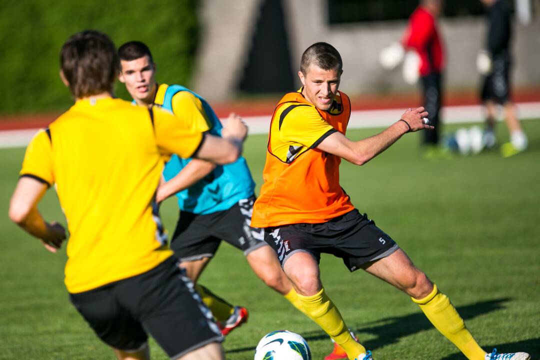 Lietuvos nacionalinės futbolo rinktinės treniruotė Kaune