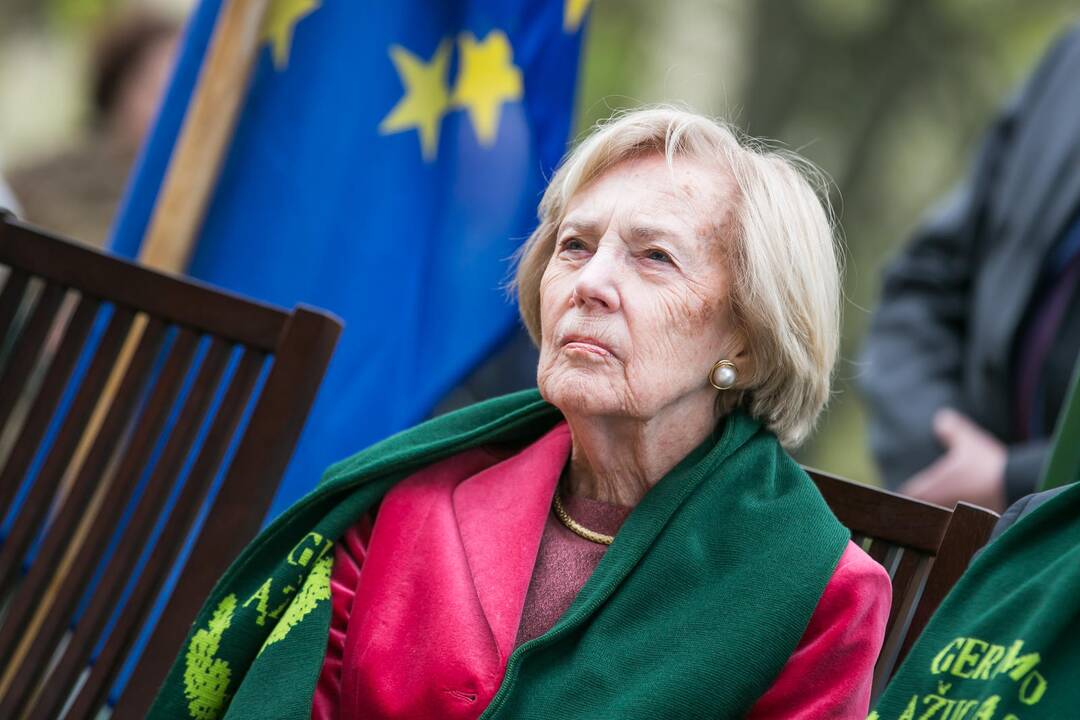 Vilkijoje atidengtas memorialinis akmuo su Valdo Adamkaus bareljefu
