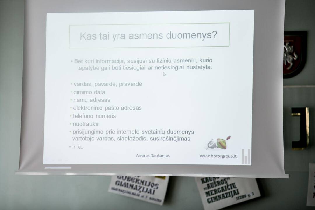 Maironio gimnazijoje- paskaita apie duomenų apsaugą