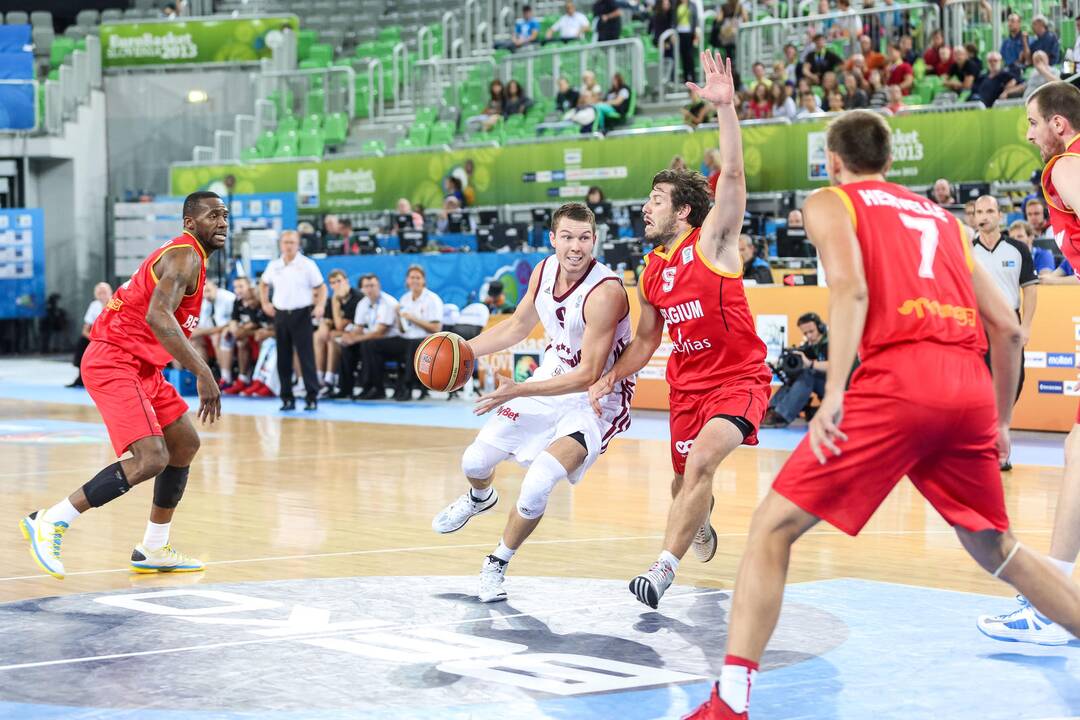 "Eurobasket": Latvija - Belgija 
