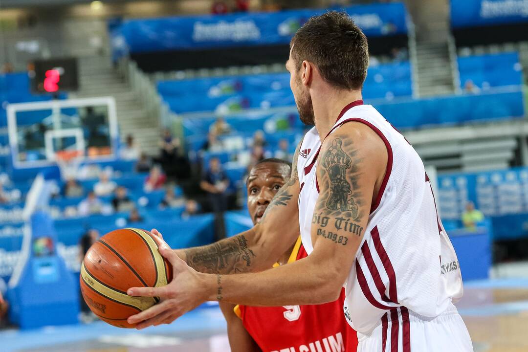 "Eurobasket": Latvija - Belgija 