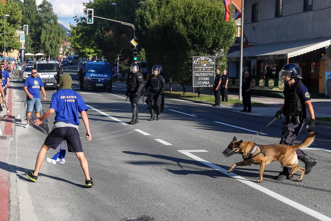 Prieš BIH ir Serbijos rungtynes fanai apsimėtė akmenimis