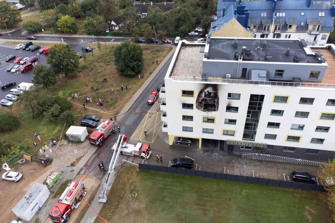 Vilniaus Trimitų gatvėje degė butas