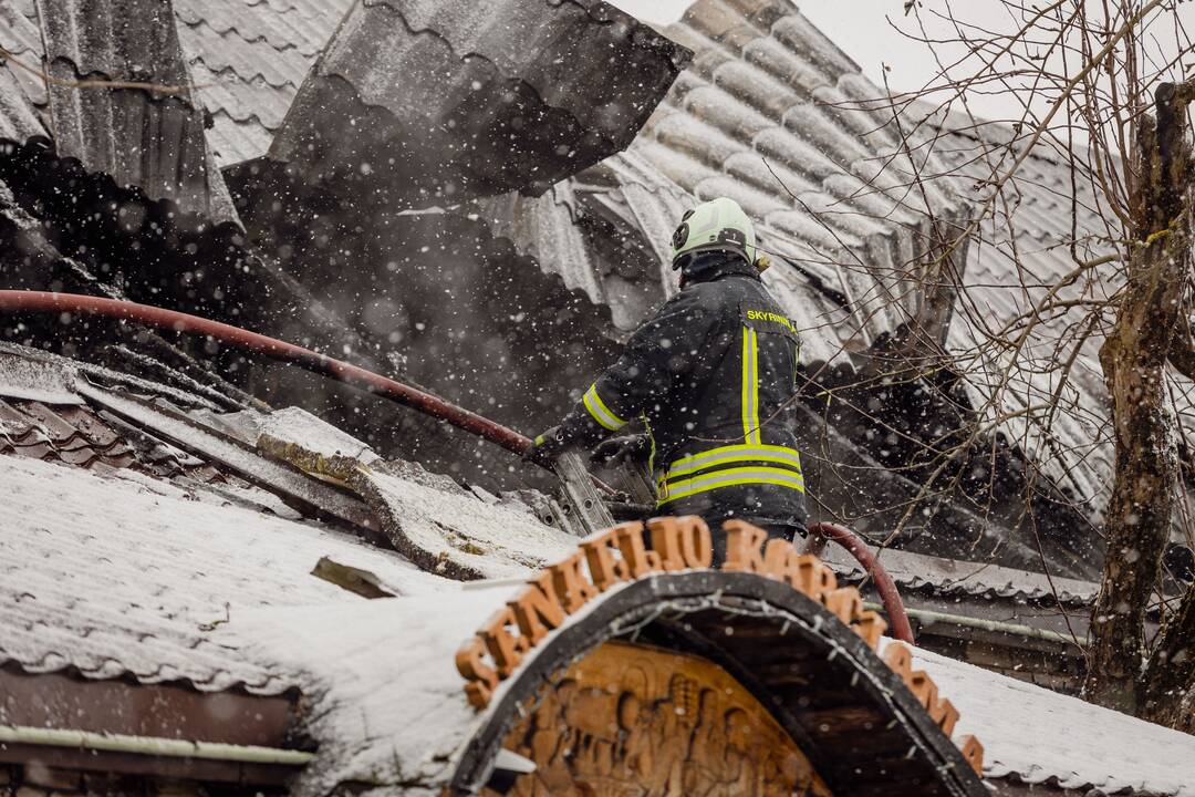 Trakuose – kavinės „Senkelio karčiama“ gaisras