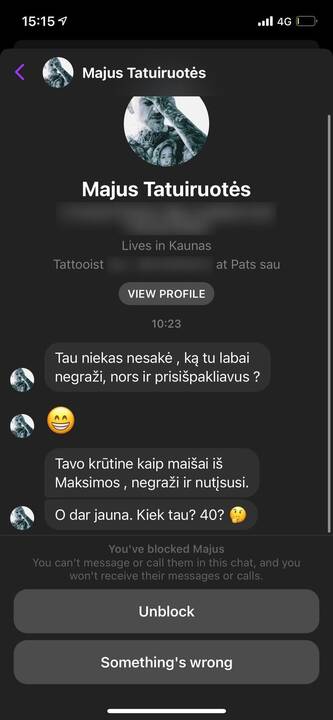 Laiškai: klientė pasakojo, kad tatuiruočių meistras įžeidinėjo ir siūlė kreiptis į plastikos chirurgus.