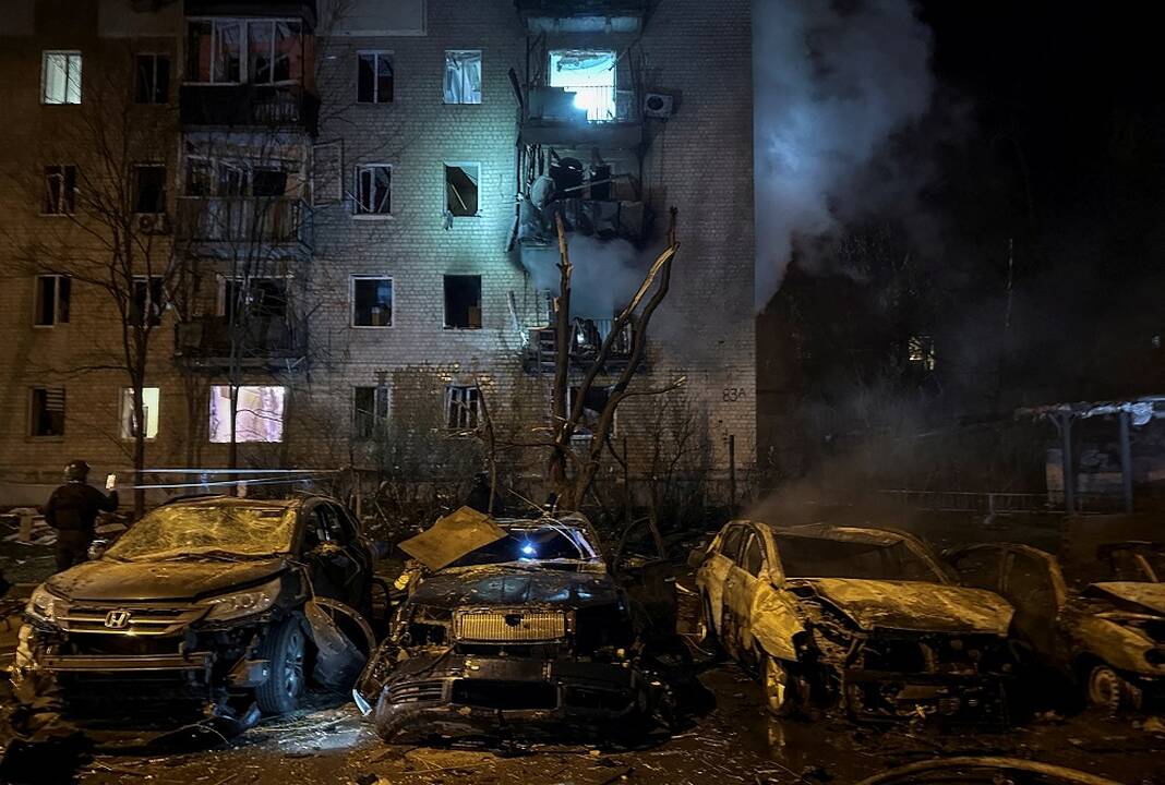 Per Rusijos dronų smūgius Charkive žuvo trys žmonės, dešimtys sužeisti